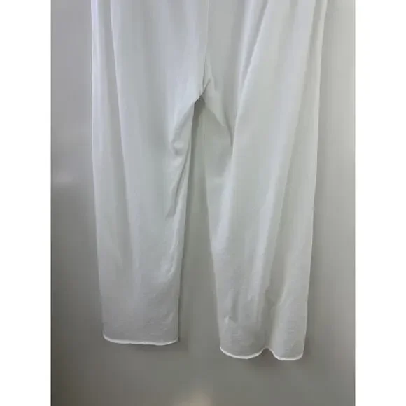 Eileen Fisher Lightweight Organic Cotton Terry Pant Easy Fit Crop Ankle White S - Picture 13 of 14